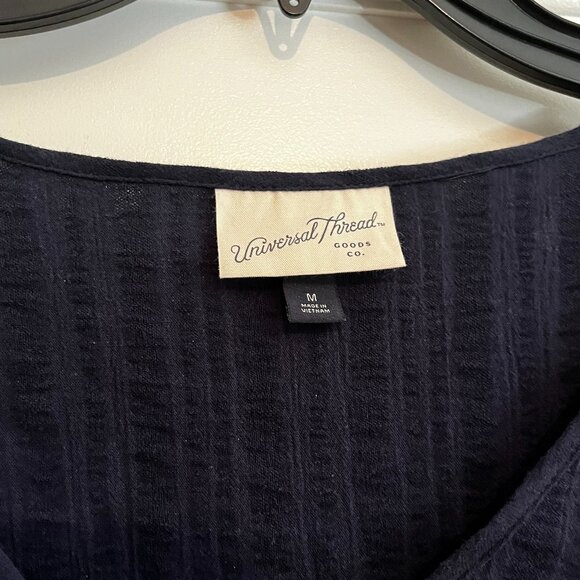 Universal Threat Gauze Blue V-Neck Top (Size Medium / Gently-Worn) - Picture 2 of 10